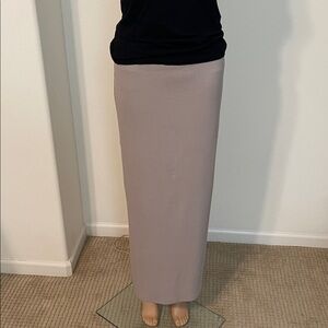 NWT H&M Cotton Ribbed Taupe Maxi Pencil Skirt